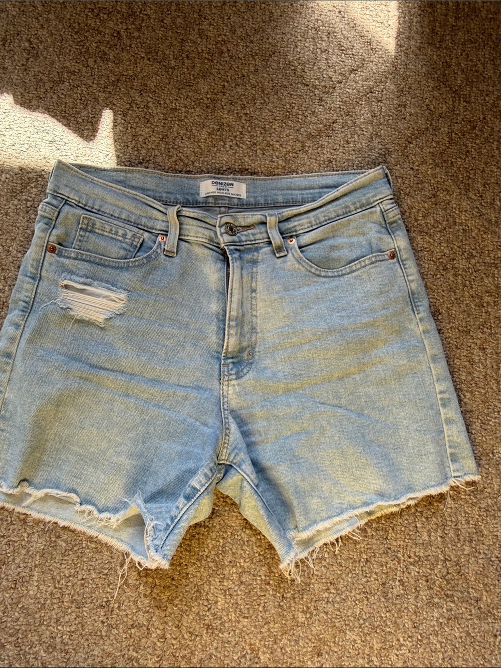 Denizen from Levi's Light Blue Distressed Denim Cutoff Shorts